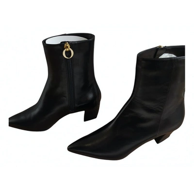 Pre-owned O Jour Leather Ankle Boots In Black