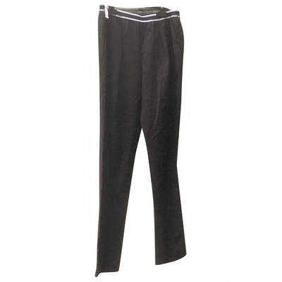 Pre-owned Chloé Stora Wool Straight Pants In Blue
