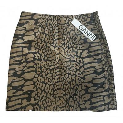 Pre-owned Ganni Spring Summer 2020 Mini Skirt In Brown
