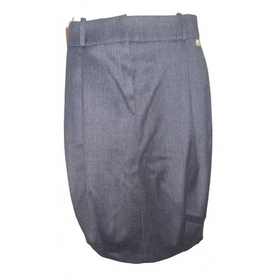 Pre-owned Elisabetta Franchi Wool Skirt In Grey