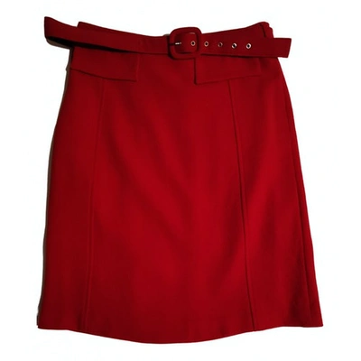 Pre-owned D&g Wool Mid-length Skirt In Red