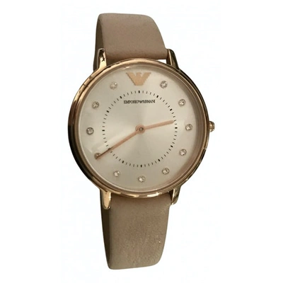 Pre-owned Emporio Armani Watch In Pink