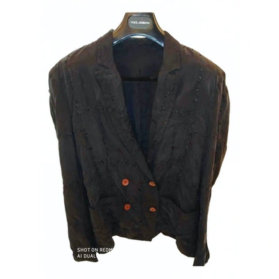 Pre-owned Trussardi Silk Jacket In Black