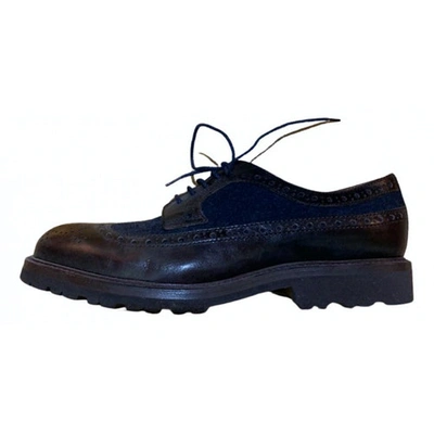 Pre-owned Brunello Cucinelli Leather Lace Ups In Navy