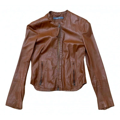 Pre-owned Lot78 Leather Jacket In Brown