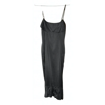 Pre-owned Just Cavalli Silk Mid-length Dress In Brown