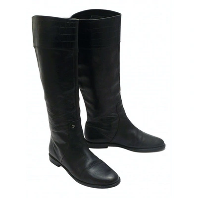 Pre-owned Aigner Leather Boots In Black