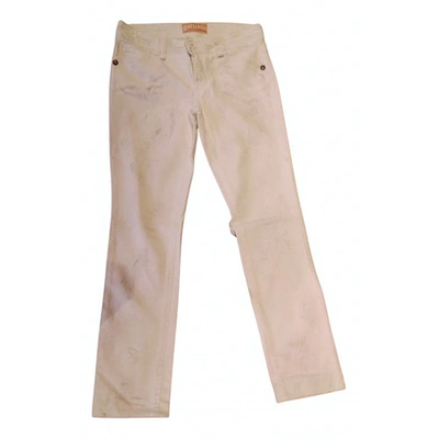 Pre-owned Galliano Straight Jeans In White