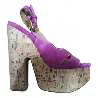 Pre-owned Casadei Sandals In Purple