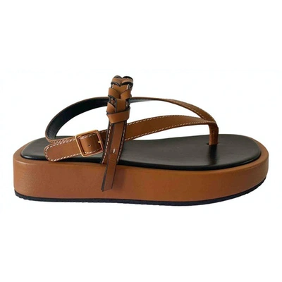 Pre-owned Jw Anderson Leather Sandal In Camel