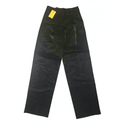 Pre-owned Fendi Silk Carot Pants In Black