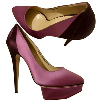 Pre-owned Charlotte Olympia Dolly Cloth Heels In Purple