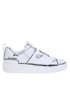 BALMAIN B COURT SNEAKERS IN WHITE AND BLACK LEATHER,VM1C248LCHP GAB