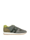 Hogan Contrast Panel Lace-up Sneakers In Militare