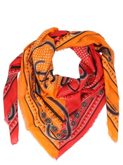 Faliero Sarti Monica Paisley Scarf In Orange And Red