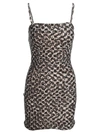 Misbhv Black & Beige Monogram Spaghetti Mini Dress In Camo Multi