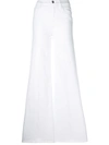 Frame Le High Super Flared Leg Jeans In White