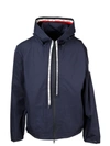 Moncler Carles Drawstring-hood Technical Jacket In Blue