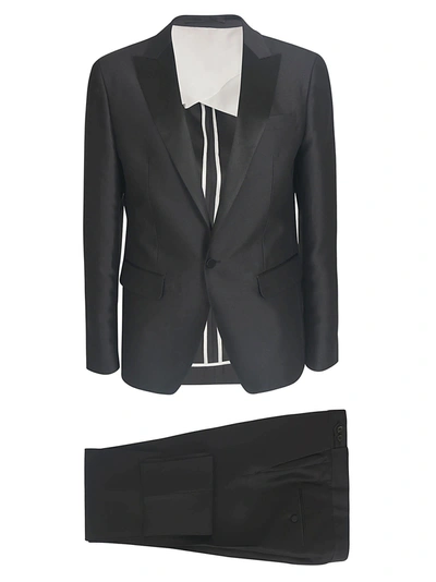 Dsquared2 London Wool-blend Tuxedo Suit In Black