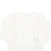 CHLOÉ IVORY CARDIGAN FOR BABY GIRL WITH LOGO,C05374 117