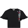 GIVENCHY BLACK T-SHIRT FOR GIRL WITH LOGO,11757573