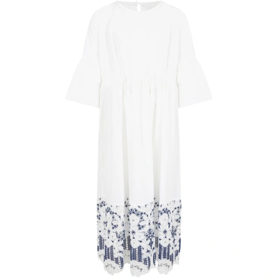 Elie Saab Kids' White Dress For Girl With Flowers