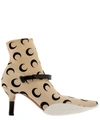 Marine Serre Printed Stretch-jersey Ankle Boots In Pink