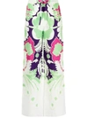 Valentino Floral Cotton High-rise Wide-leg Pants In Green