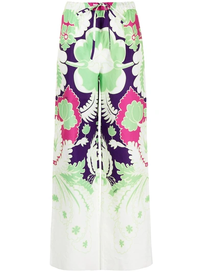 VALENTINO PRINTED WIDE-LEG TROUSERS