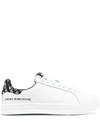 VERSACE JEANS COUTURE LOGO COUNTER LEATHER SNEAKERS