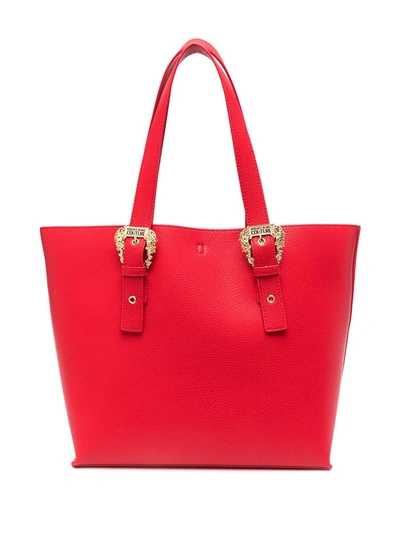 Versace Jeans Couture Logo-buckle Tote Bag In Red