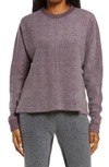 Zella Cozy Fleece High/low Sweatshirt In Purple Claret
