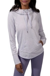 90 Degree By Reflex Cold Gear Hooded Heathered Sweatshirt In Lilac Sd