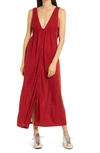 NINETY PERCENT BRUSHED V-NECK MIDI DRESS,5059485037471