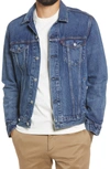 Levi's Levis Trucker Jacket With Patches Big Boys S-xl Xl In Azurite Indigo Hemp