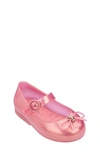 Mini Melissa Girls' Sweet Love Flats - Walker, Toddler In Pink Flower Pearly