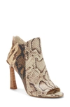 Vince Camuto Artiziana Open Toe Bootie In Oatmeal Leather