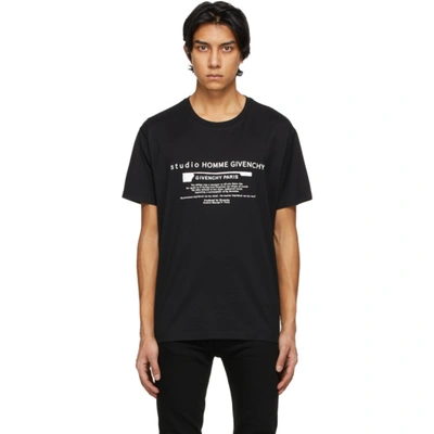 Givenchy 黑色“studio Homme ” T 恤 In Black