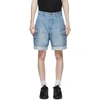 BALMAIN BLUE DENIM CARGO SHORTS