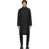 GIVENCHY REVERSIBLE BLACK & GREY WOOL CHAIN COAT