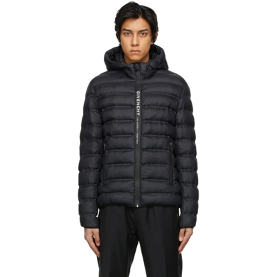 Givenchy Logo-tape Lightweight Puffer Jacket In Black