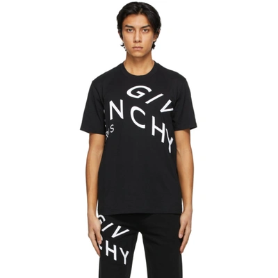 Givenchy Refracted-design Logo-embroidered T-shirt In Black