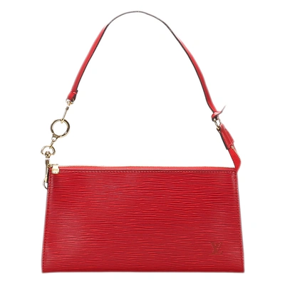 Pre-owned Louis Vuitton Red Epi Leather Pochette Accessoires Bag