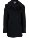 Polo Ralph Lauren Double-breasted Short Coat In Blue