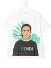FENDI 蕨类植物男人图案印花T恤