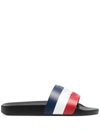 MONCLER BASILE TRICOLOUR SLIDES