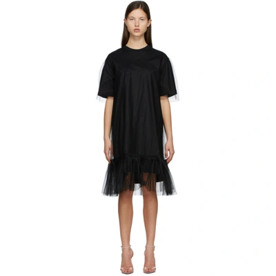 Msgm Dress In Tulle With Short Sleeves In Black