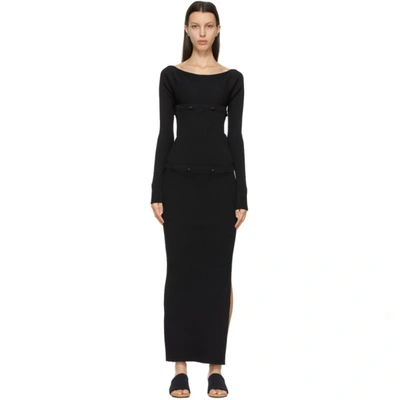 Christopher Esber Black Deconstructed Column Dress