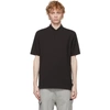 Z ZEGNA BLACK COTTON CREPE POLO