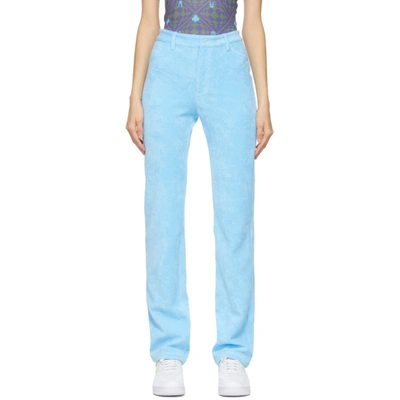 Maisie Wilen Mockumentary Cotton-blend Terry Straight-leg Trousers In Blue